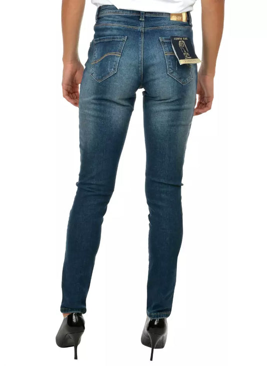 Yes Zee Blue Cotton Women's Skinny Jean $165.00 Yes Zee Luzworld