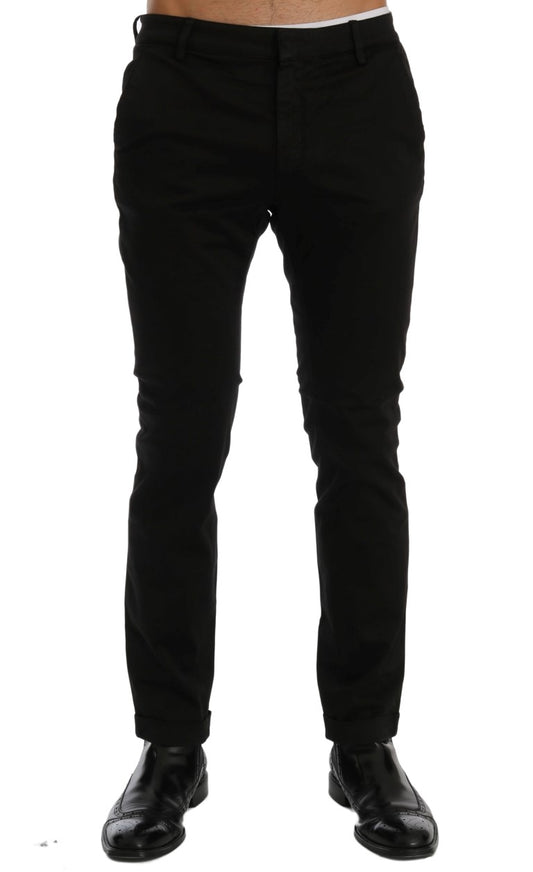 Costume National Black Slim Fit Cotton Stretch Pants $578.00 Costume National Luzworld