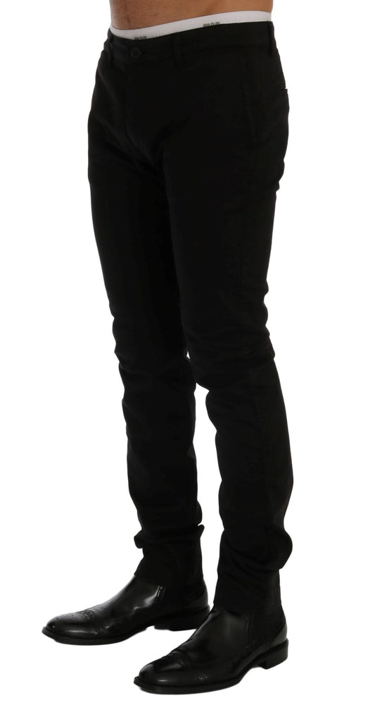 GF Ferre Black Cotton Stretch Chinos Pants $578.00 GF Ferre Luzworld