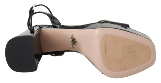 Prada Black Patent Sandals Ankle Strap Heels Leather $1891.00 Prada Luzworld