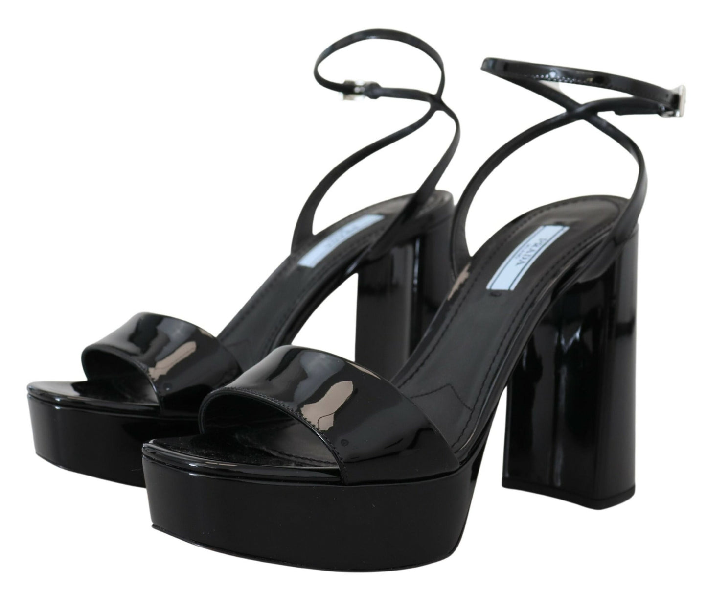 Prada Black Patent Sandals Ankle Strap Heels Leather $1891.00 Prada Luzworld
