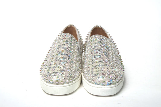 Christian Louboutin White Ab/Clear Ab Roller Boat Woman Flat Sneaker $1873.00 Christian Louboutin Luzworld