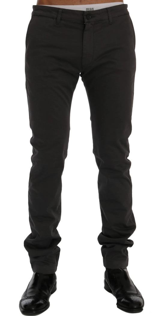 GF Ferre Gray Cotton Stretch Chinos Pants $578.00 GF Ferre Luzworld