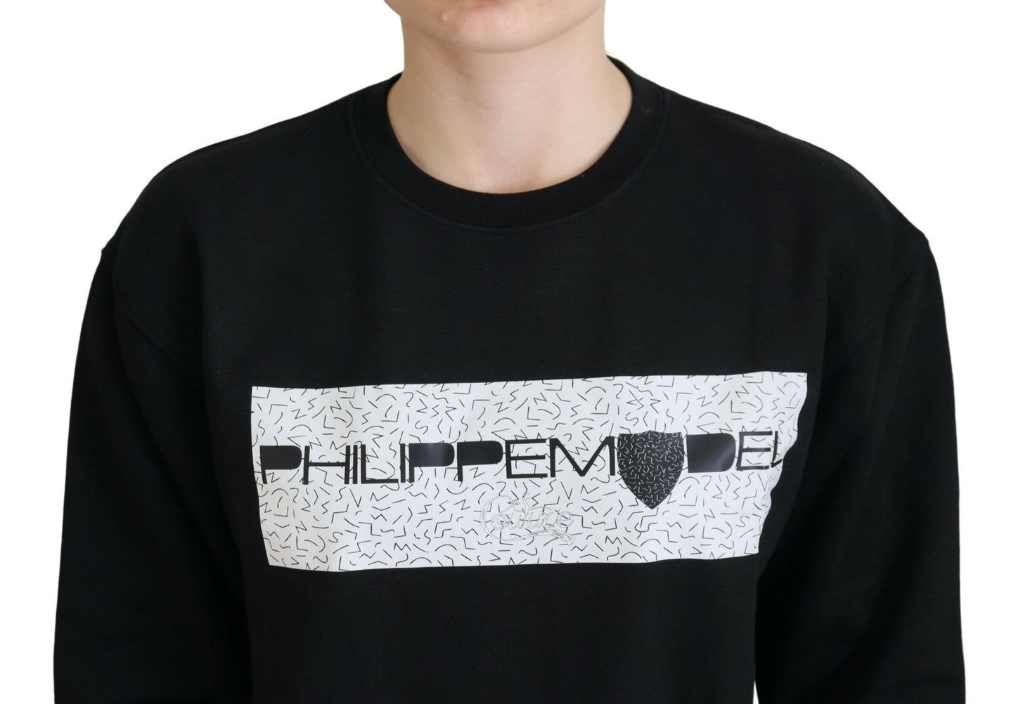 Philippe Model Black Printed Long Sleeves Pullover Sweater $501.00 Philippe Model Luzworld