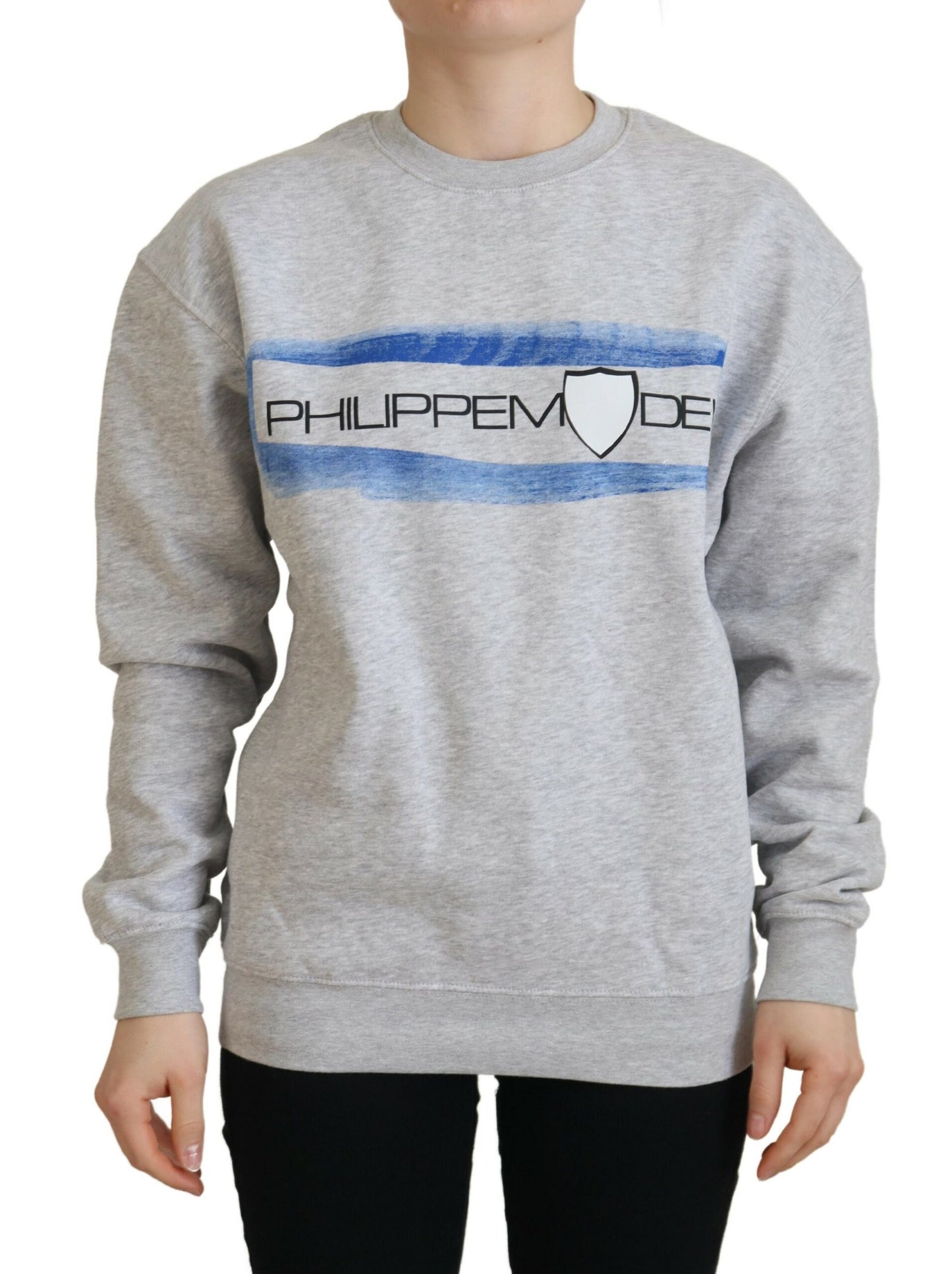 Philippe Model Gray Printed Long Sleeves Pullover Sweater $559.00 Philippe Model Luzworld