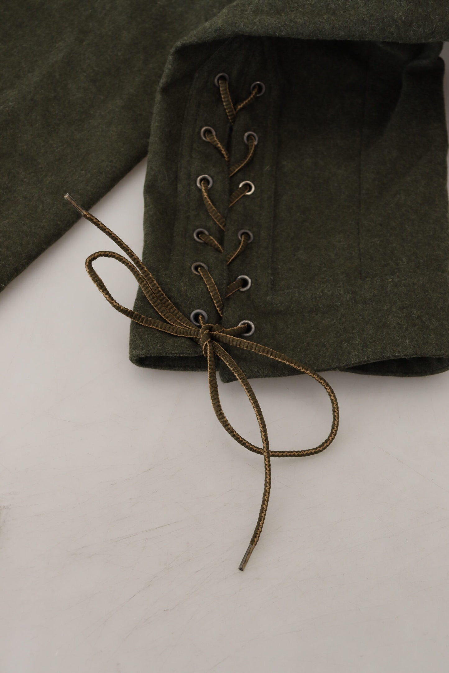 Ermanno Scervino Green Lace Up Leg Women Tapered Pants $941.00 Ermanno Scervino Luzworld