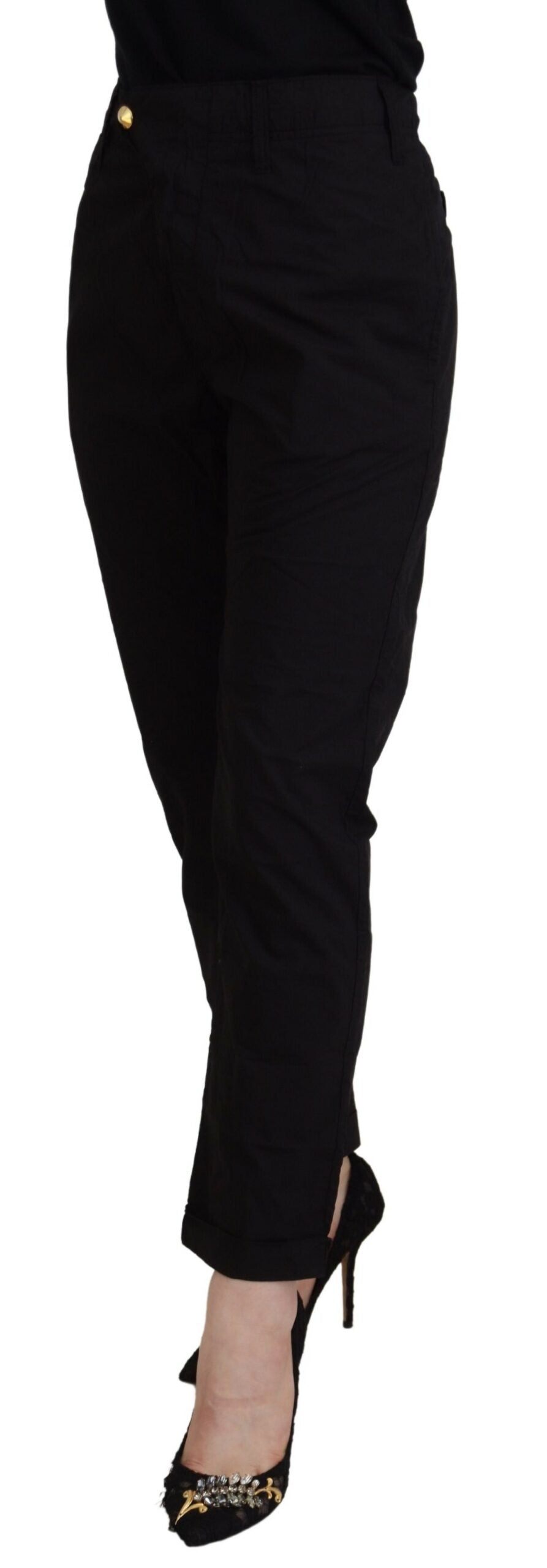 CYCLE Black Cotton Baggy High Waist Women Pants $290.00 CYCLE Luzworld