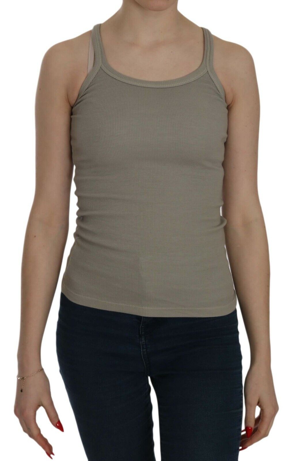 PINK MEMORIES Beige Sleeveless Spaghetti Strap Tank Blouse $272.00 PINK MEMORIES Luzworld