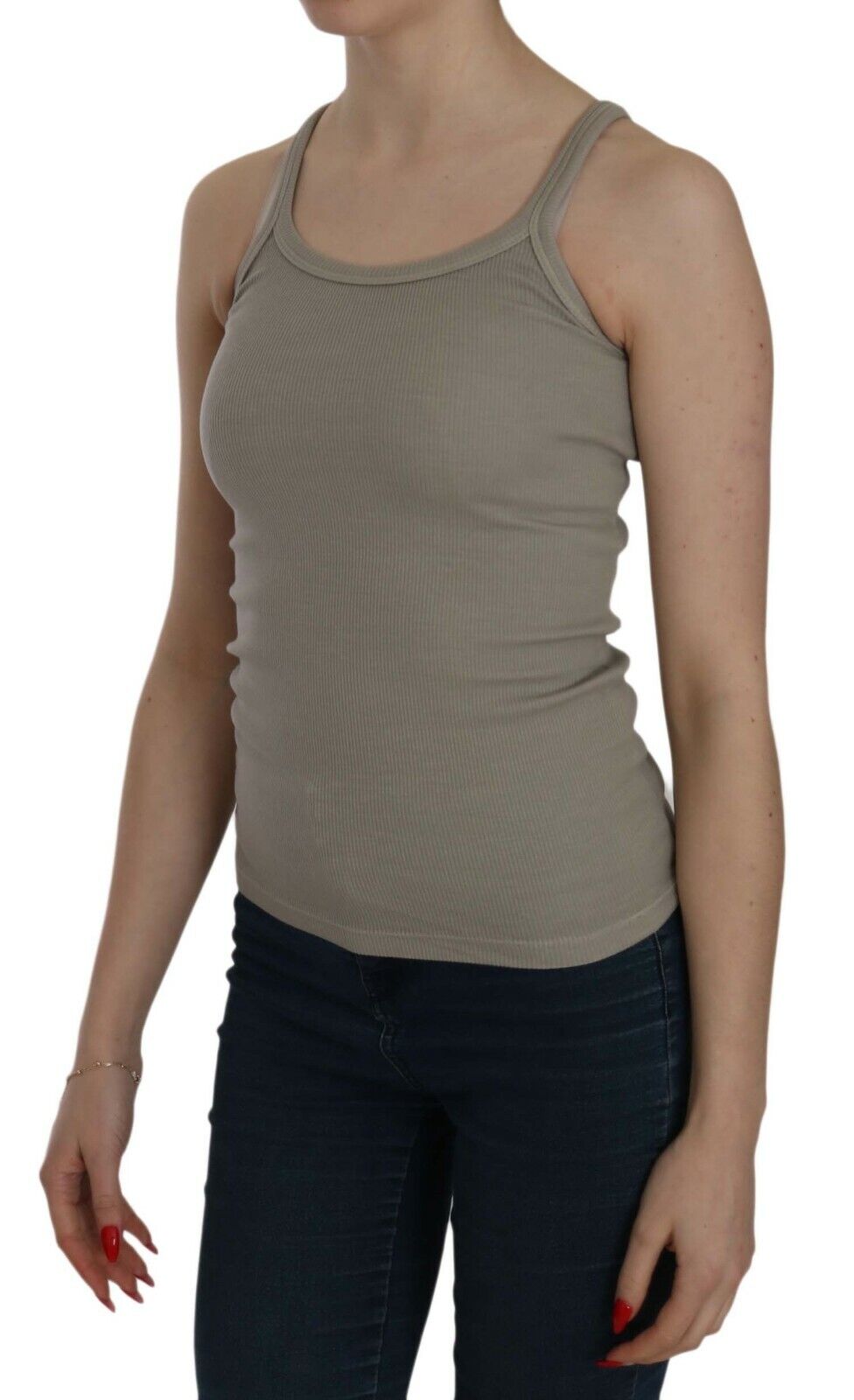 PINK MEMORIES Beige Sleeveless Spaghetti Strap Tank Blouse $272.00 PINK MEMORIES Luzworld