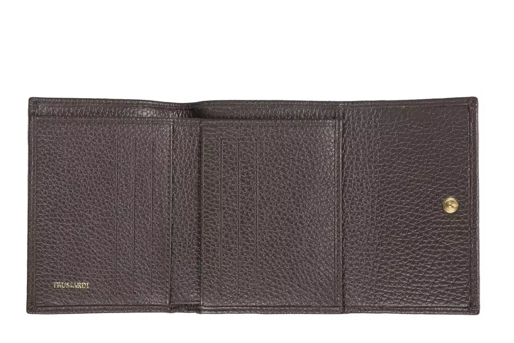 Trussardi Brown Leather Women Wallet $237.00 Trussardi Luzworld