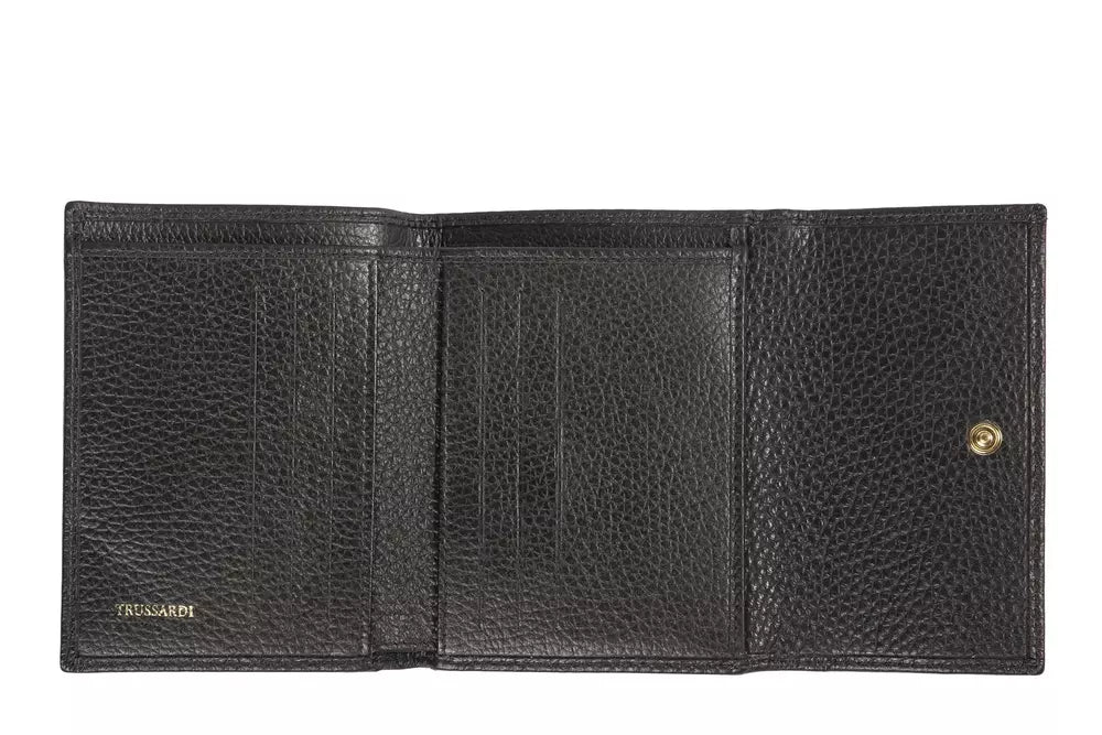 Trussardi Black Leather Women Wallet $237.00 Trussardi Luzworld