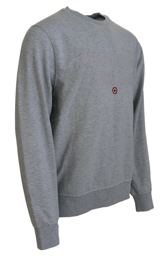 Aeronautica Militare Gray Men Pullover Sweatshirt Sweater $272.00 Aeronautica Militare Luzworld