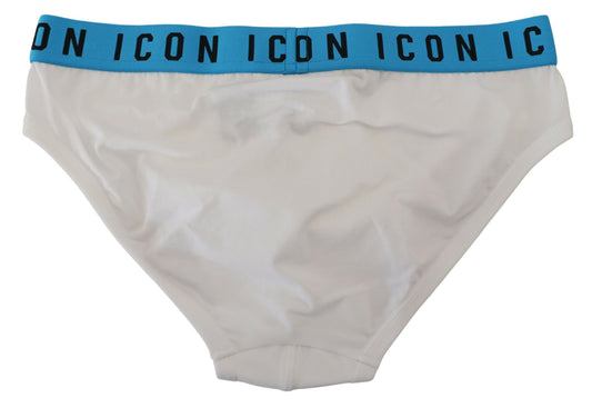 Dsquared² White Icon Logo Cotton Stretch Men Brief Underwear $181.00 Dsquared² Luzworld