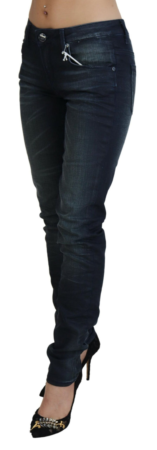 Acht Blue Washed Low Waist Slim Fit Cotton Denim Jeans $532.00 Acht Luzworld