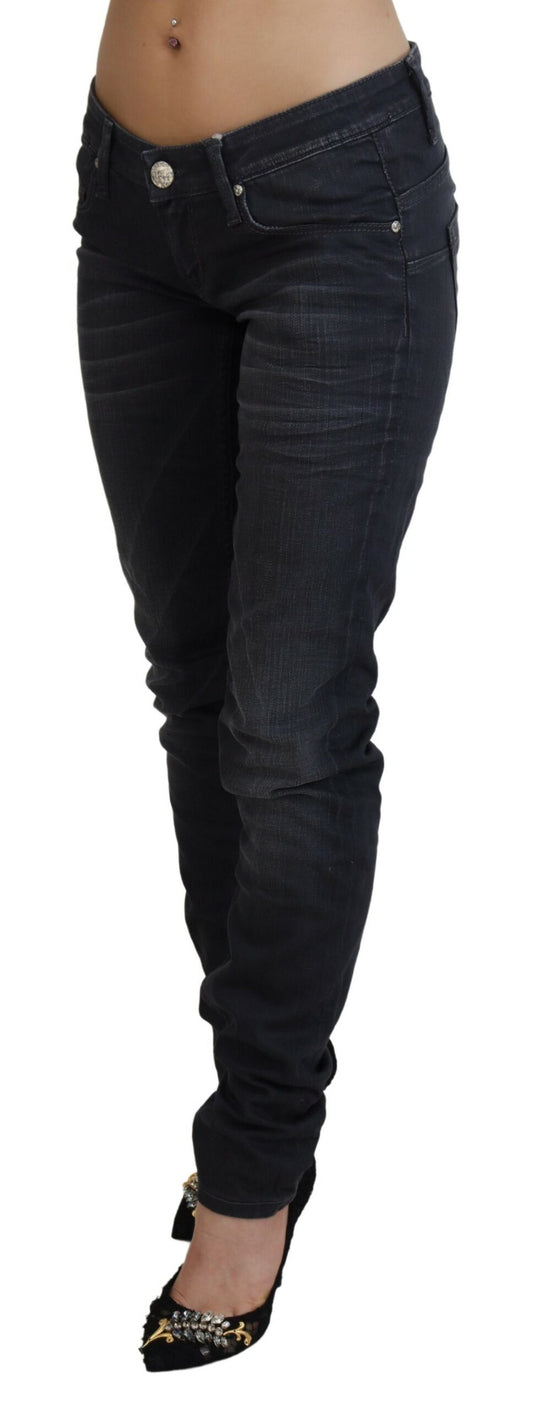Acht Black Washed Low Waist Slim Fit Cotton Denim Jeans $532.00 Acht Luzworld