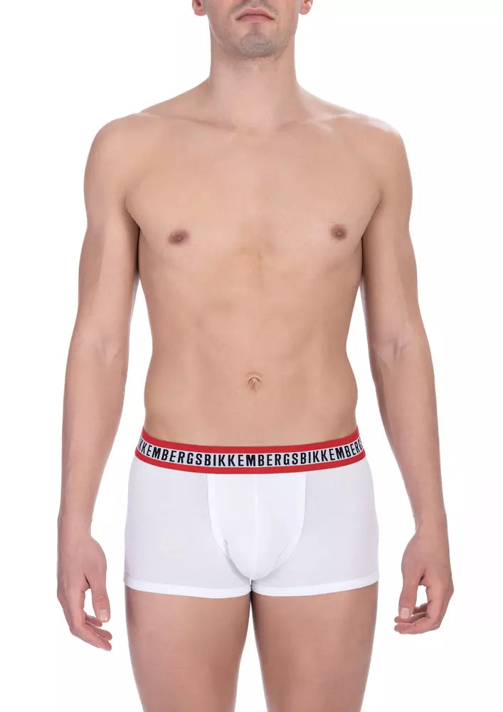 Bikkembergs White Cotton Men's Trunk Twin Pack $108.00 Bikkembergs Luzworld