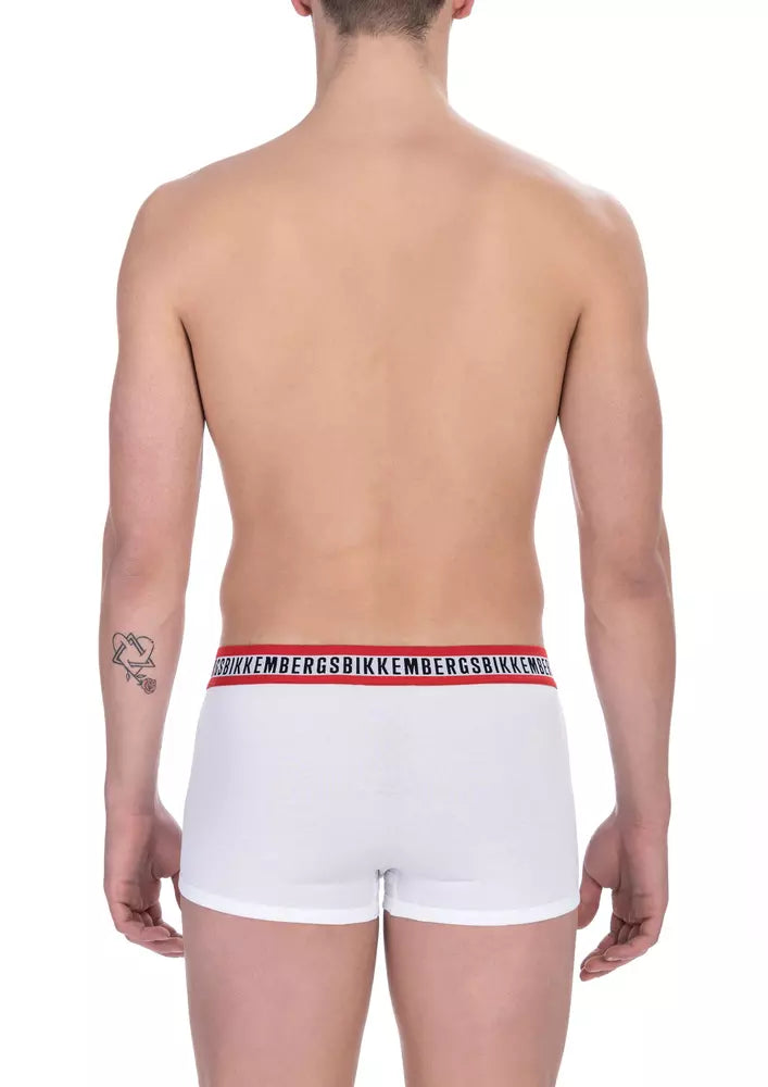 Bikkembergs White Cotton Men's Trunk Twin Pack $108.00 Bikkembergs Luzworld