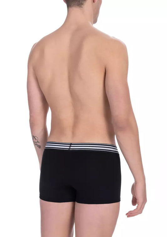 Bikkembergs Black Cotton Men Trunk Twin Pack $108.00 Bikkembergs Luzworld