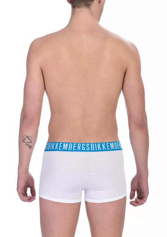 Bikkembergs White Cotton Men's Trunk Underwear $121.00 Bikkembergs Luzworld