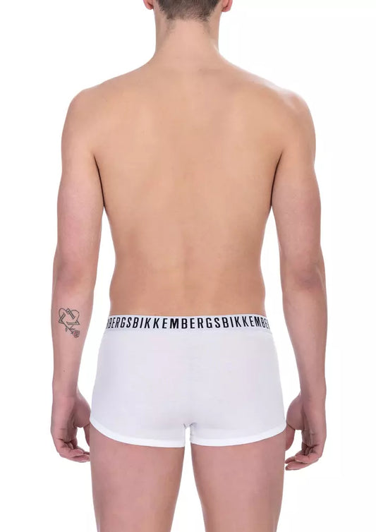 Bikkembergs White Cotton Men's Trunk Underwear Twin Pack $108.00 Bikkembergs Luzworld
