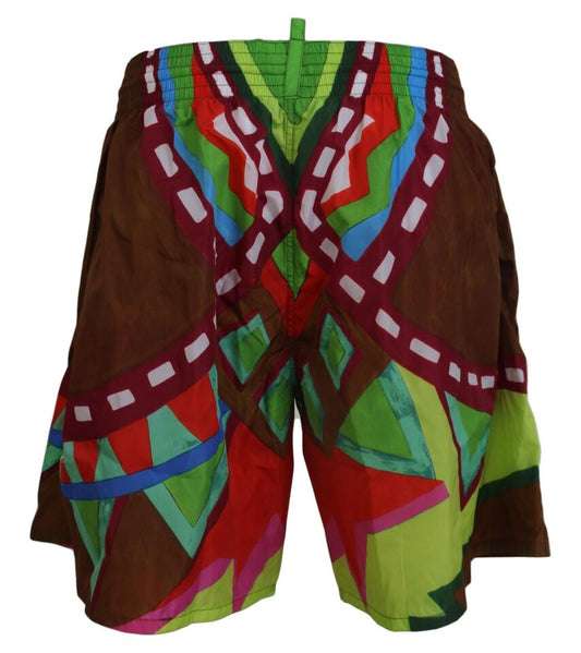 Dsquared² Multicolor Printed Men Beachwear Swimwear Short $838.00 Dsquared² Luzworld