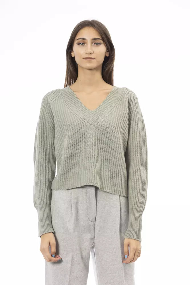 Alpha Studio Green Wool Women Sweater $616.00 Alpha Studio Luzworld