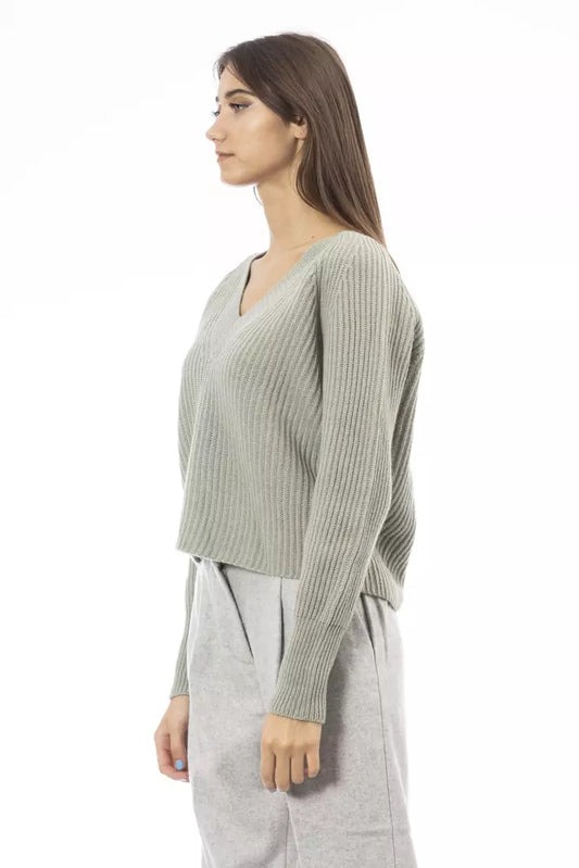 Alpha Studio Green Wool Women Sweater $616.00 Alpha Studio Luzworld