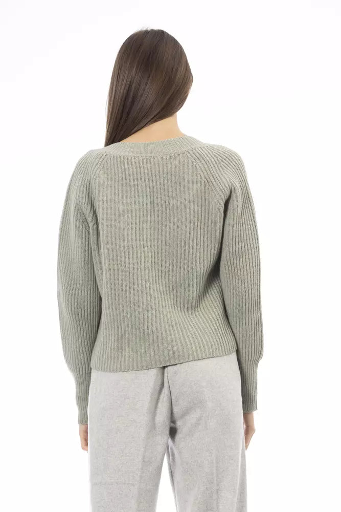 Alpha Studio Green Wool Women Sweater $616.00 Alpha Studio Luzworld