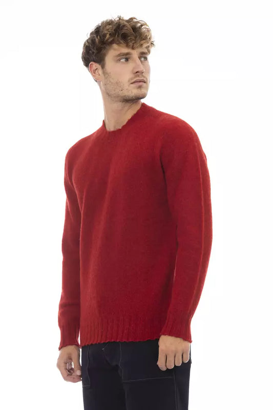 Alpha Studio Red Wool Men Sweater $485.00 Alpha Studio Luzworld
