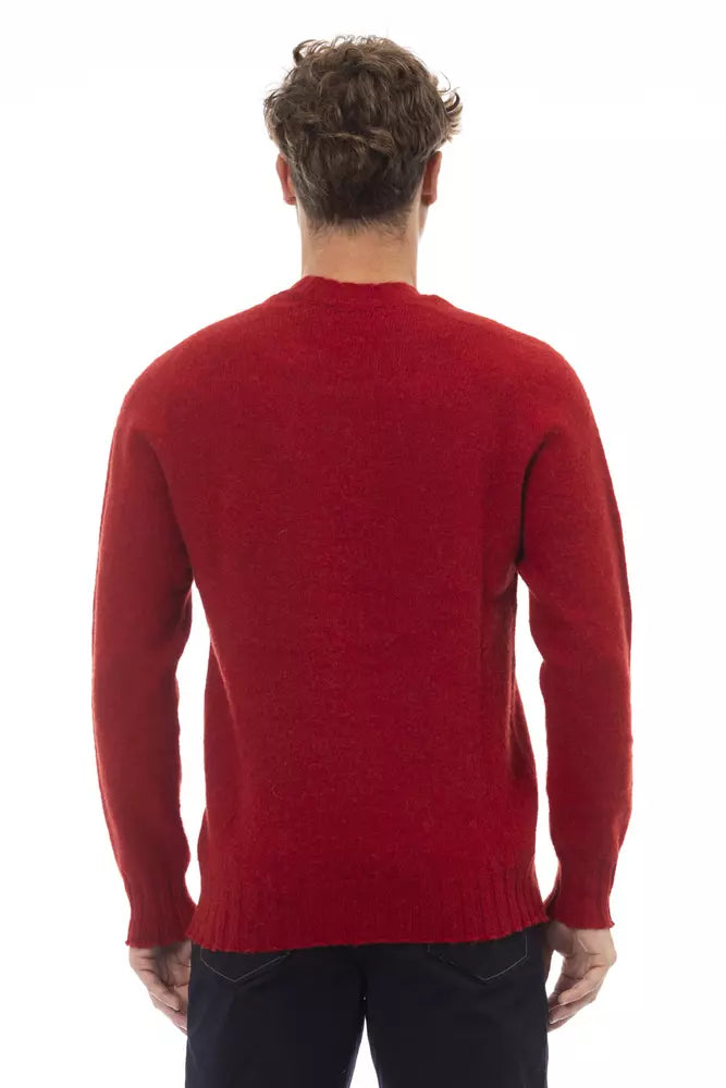 Alpha Studio Red Wool Men Sweater $485.00 Alpha Studio Luzworld