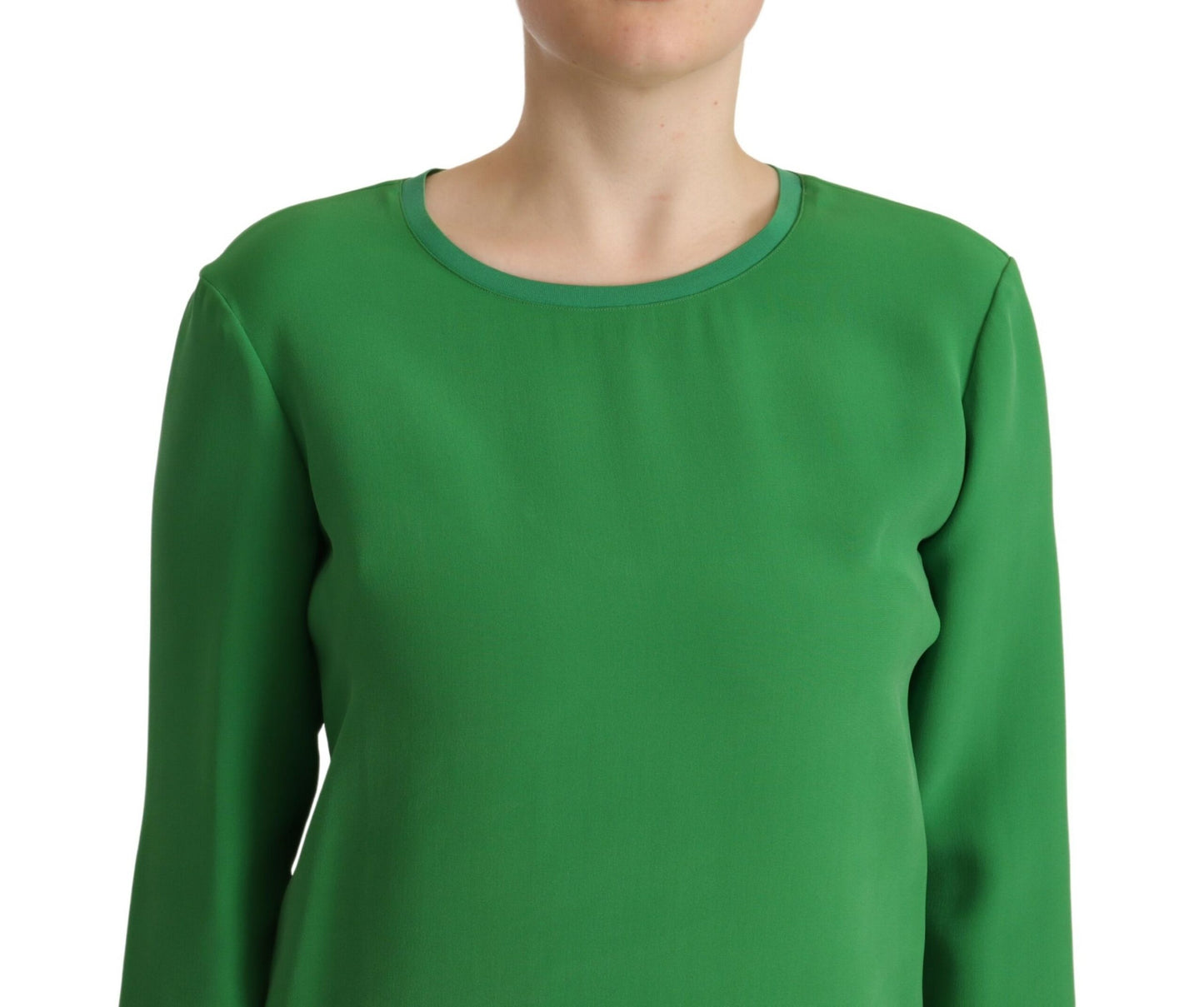 Armani Green Silk Long Sleeves Round Neck Sweater $3269.00 Armani Luzworld