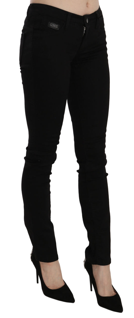 Costume National Black Sequined Mid Waist Slim Fit Denim Jeans $594.00 Costume National Luzworld