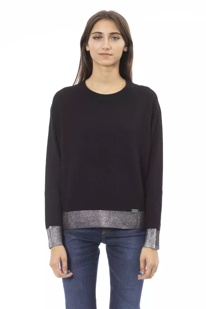 Baldinini Trend Black Wool Women Sweater $626.00 Baldinini Trend Luzworld