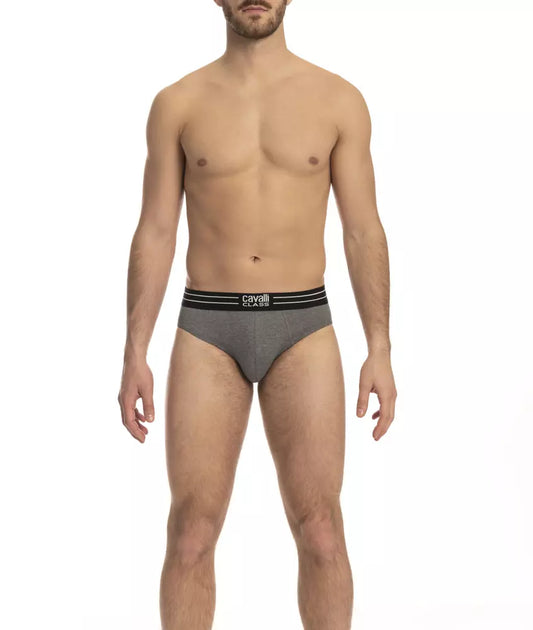 Cavalli Class Gray Cotton Men's Underwear Pack $118.00 Cavalli Class Luzworld