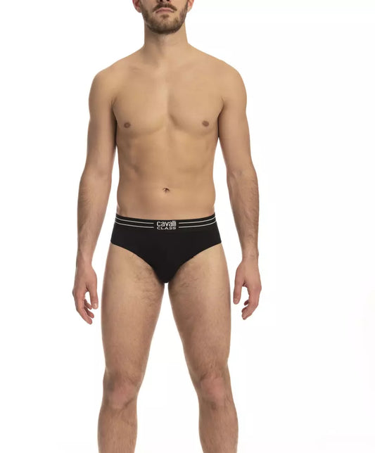 Cavalli Class Black Cotton Men Underwear Pack $118.00 Cavalli Class Luzworld