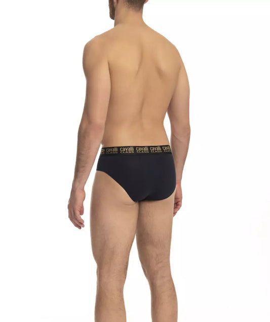 Cavalli Class Blue Cotton Men's Brief Pack $107.00 Cavalli Class Luzworld