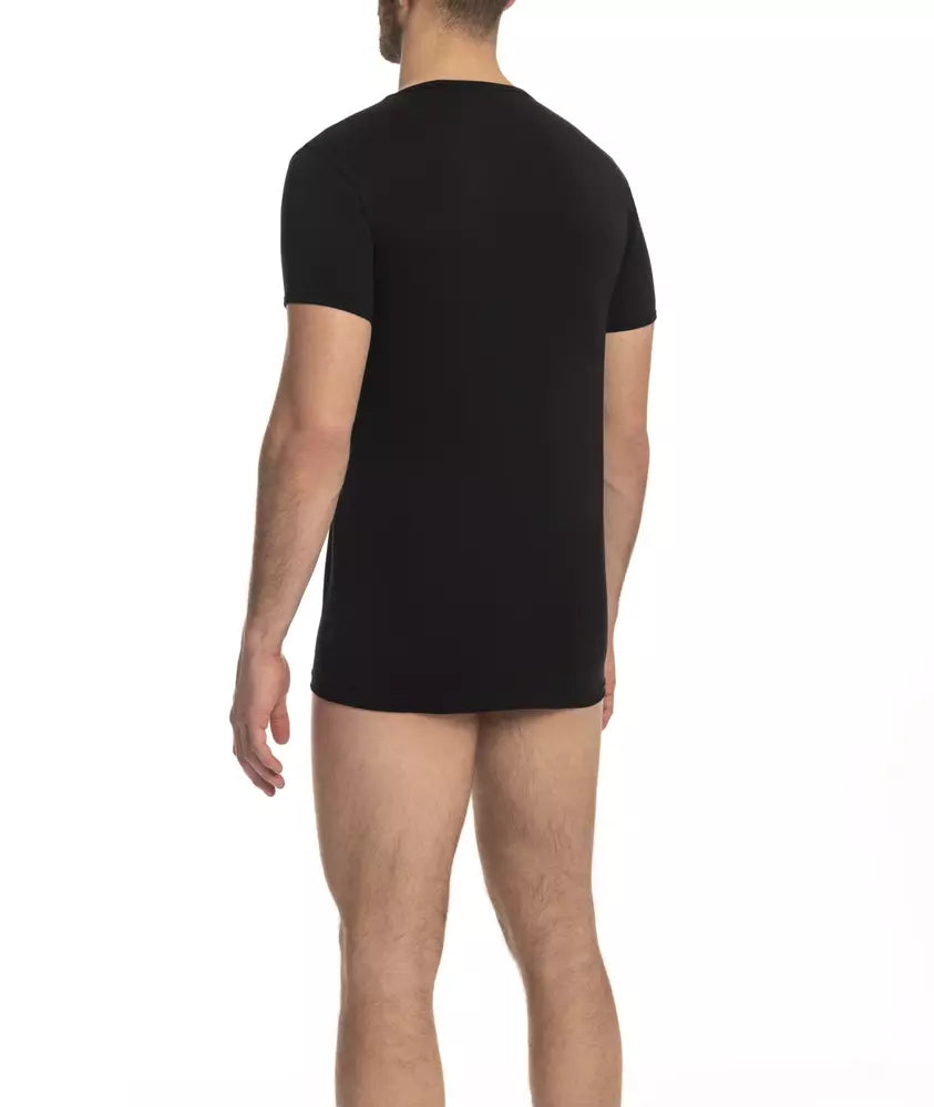 Cavalli Class Black Cotton Men's T-Shirt $108.00 Cavalli Class Luzworld