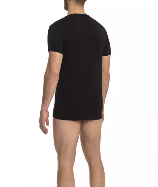 Cavalli Class Black Cotton Men's T-Shirt $108.00 Cavalli Class Luzworld
