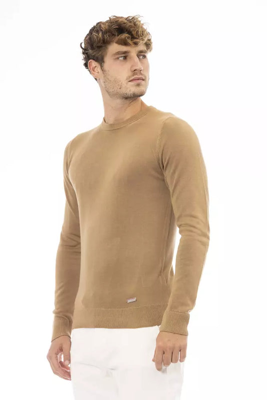 Baldinini Trend Beige Modal Men Sweater $534.00 Baldinini Trend Luzworld