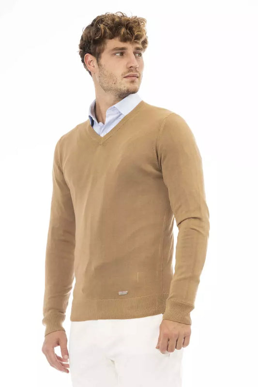 Baldinini Trend Beige Modal Men Sweater $534.00 Baldinini Trend Luzworld