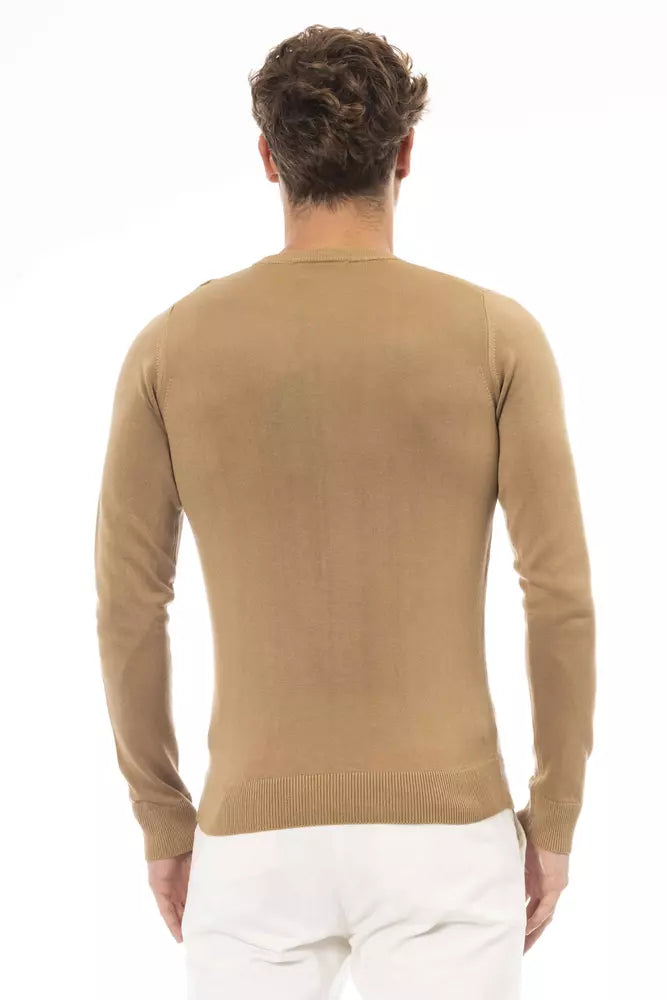 Baldinini Trend Beige Modal Men Sweater $534.00 Baldinini Trend Luzworld