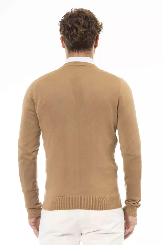 Baldinini Trend Beige Modal Men Sweater $534.00 Baldinini Trend Luzworld
