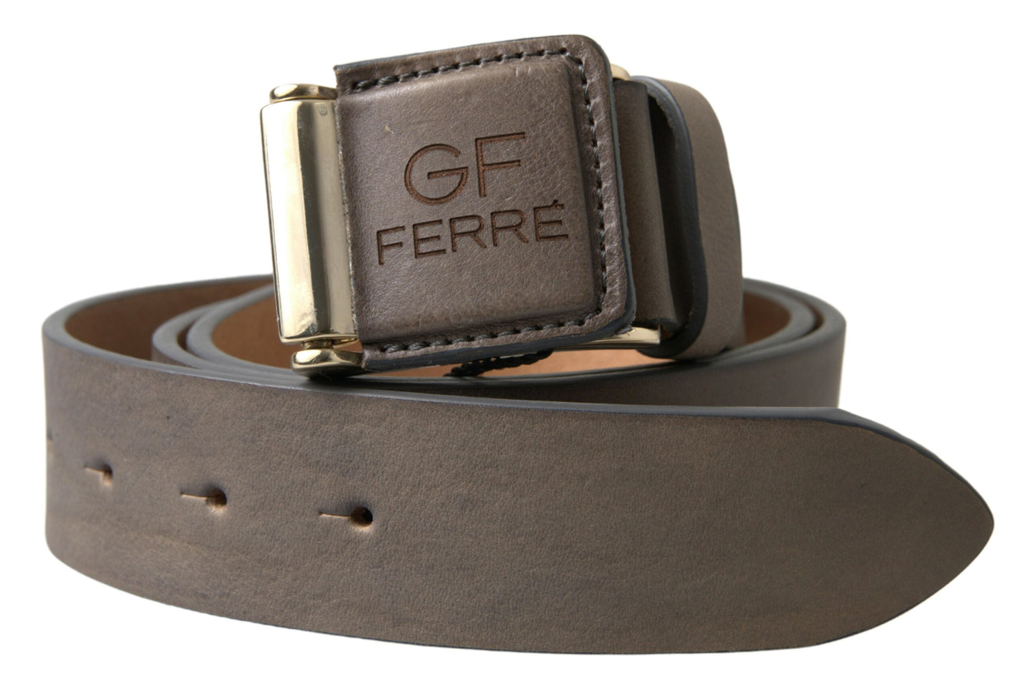GF Ferre Brown Leather Fashion Logo Buckle Waist Belt $594.00 GF Ferre Luzworld