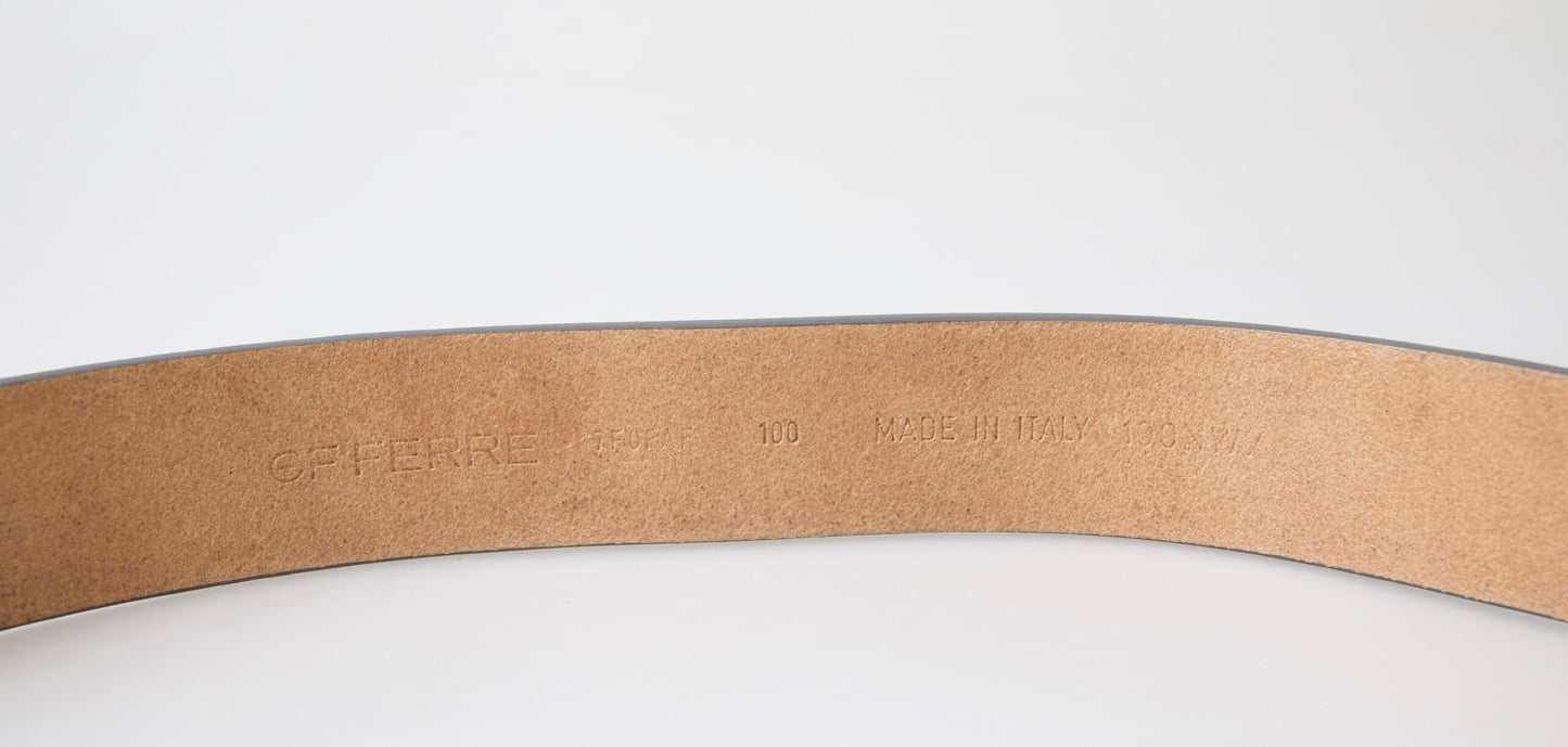 GF Ferre Brown Leather Fashion Logo Buckle Waist Belt $594.00 GF Ferre Luzworld
