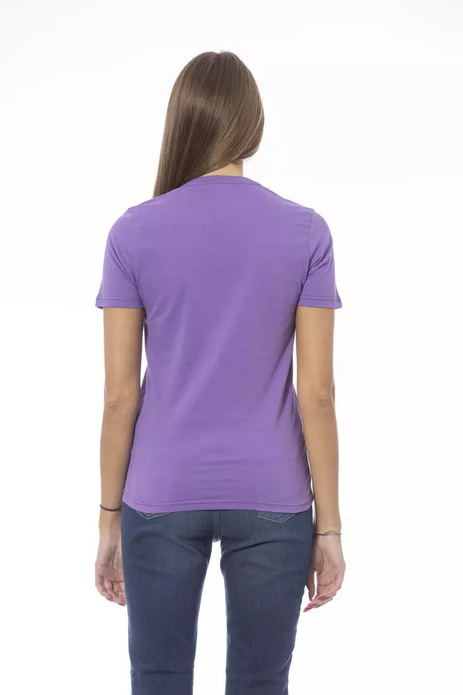 Baldinini Trend Purple Cotton Women T-Shirt $177.00 Baldinini Trend Luzworld