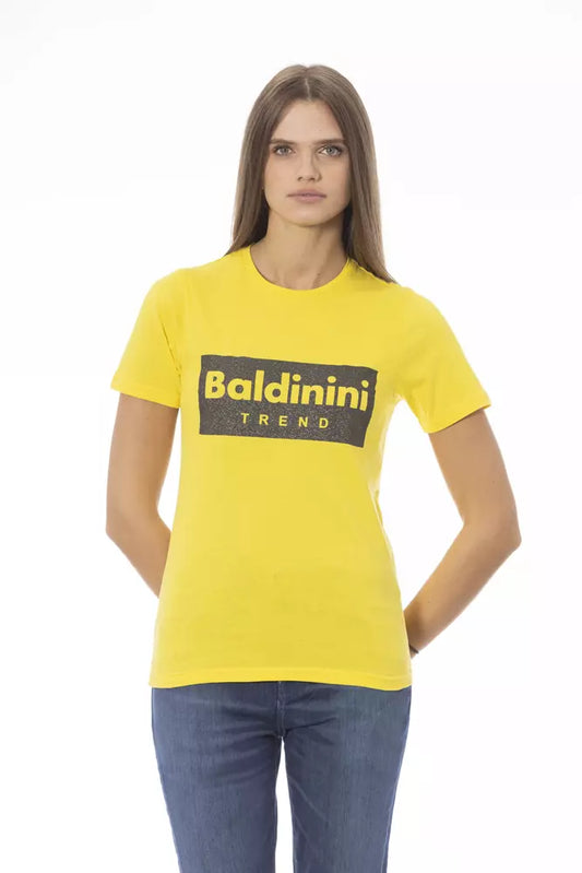 Baldinini Trend Yellow Cotton Women T-Shirt $177.00 Baldinini Trend Luzworld