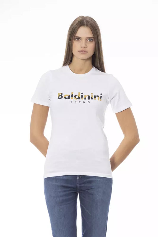 Baldinini Trend White Cotton Women T-Shirt $177.00 Baldinini Trend Luzworld