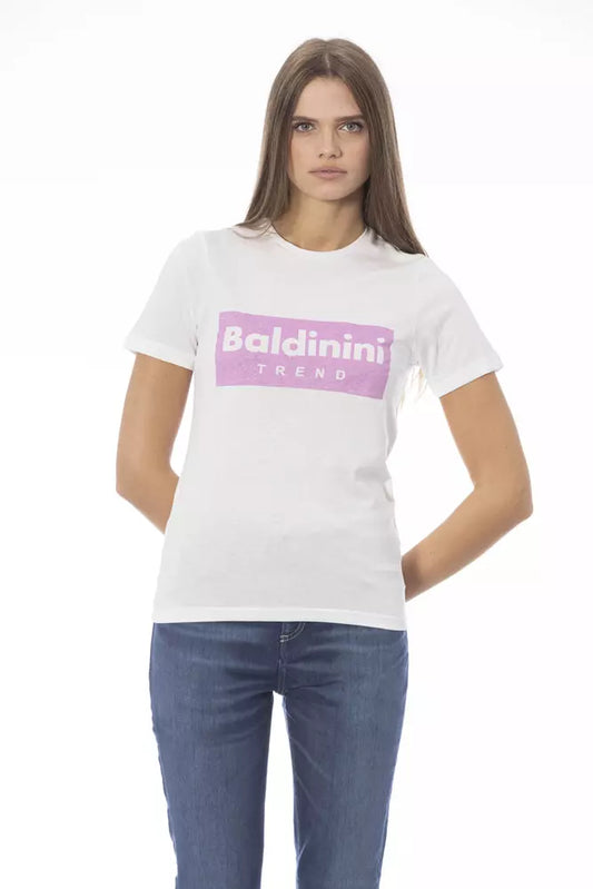Baldinini Trend White Cotton Women T-Shirt $177.00 Baldinini Trend Luzworld