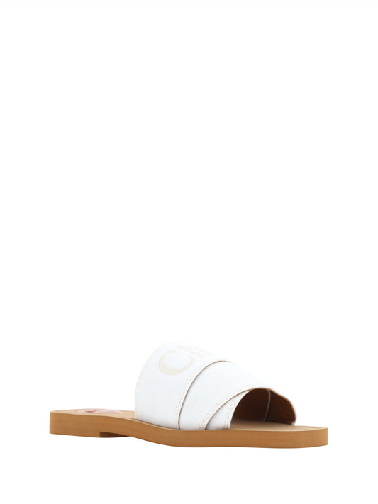 Chloé Elegant White Cotton Slide Sandals $999.00 Chloé Luzworld