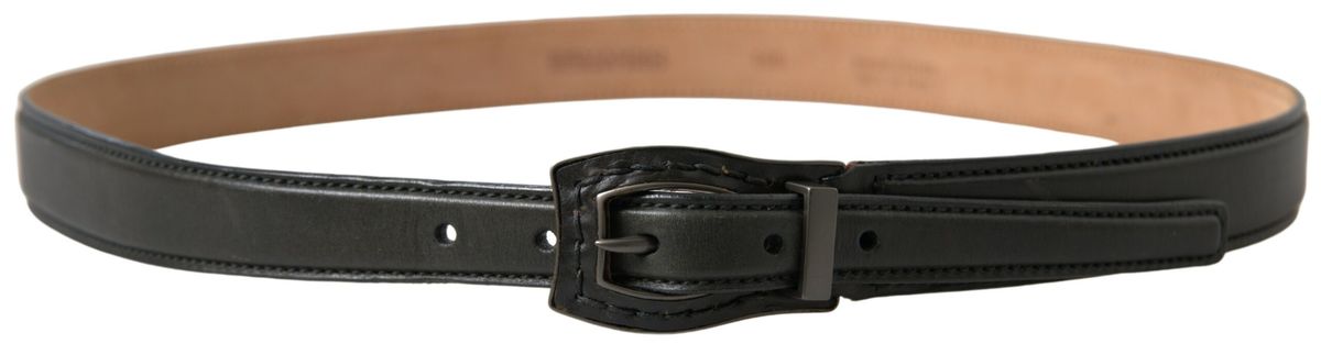 Ermanno Scervino Black Leather Metal Buckle Cintura Belt $935.00 Ermanno Scervino Luzworld